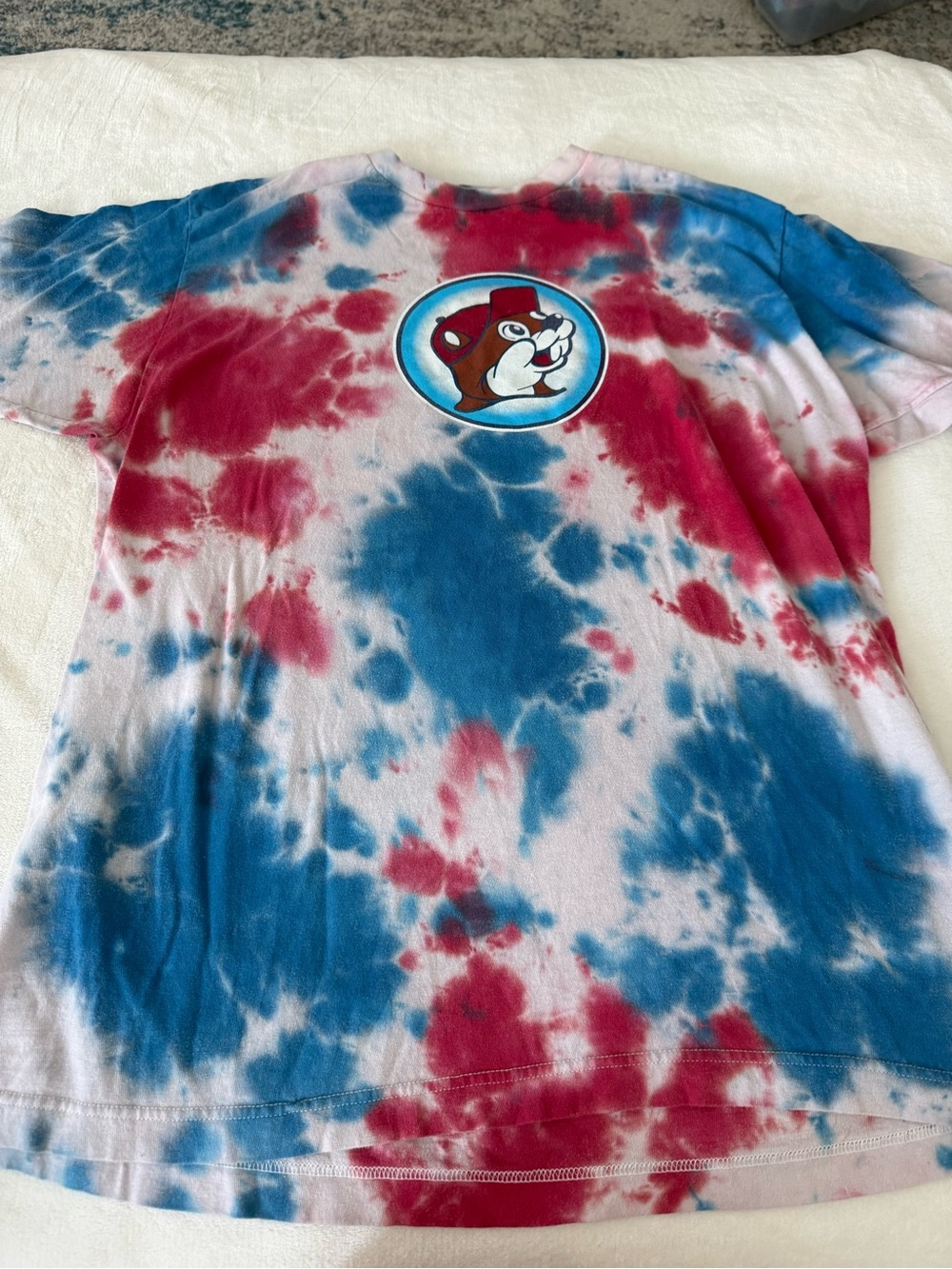 Buc-ee's 4th July Shirt Mens L Tie Dye Red White Blue Get It Poppin Bucees E19